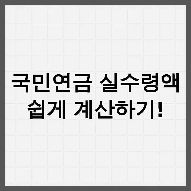 국민연금 실수령액