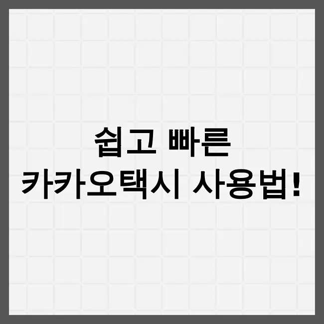 카카오택시 사용법